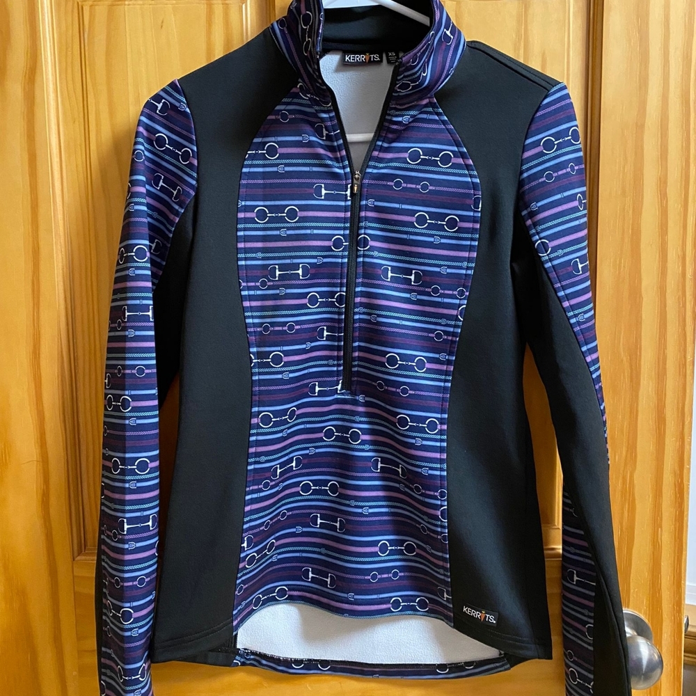 Kerrits Quarter Zip Fleece Lined Equestrian Riding Shirt